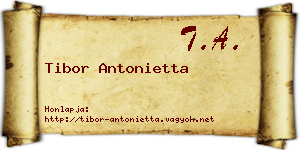 Tibor Antonietta névjegykártya